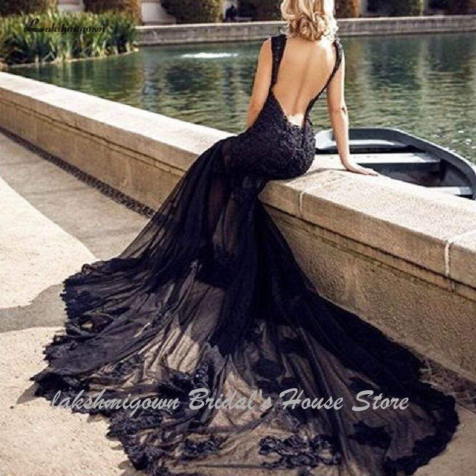 sexy black wedding dress